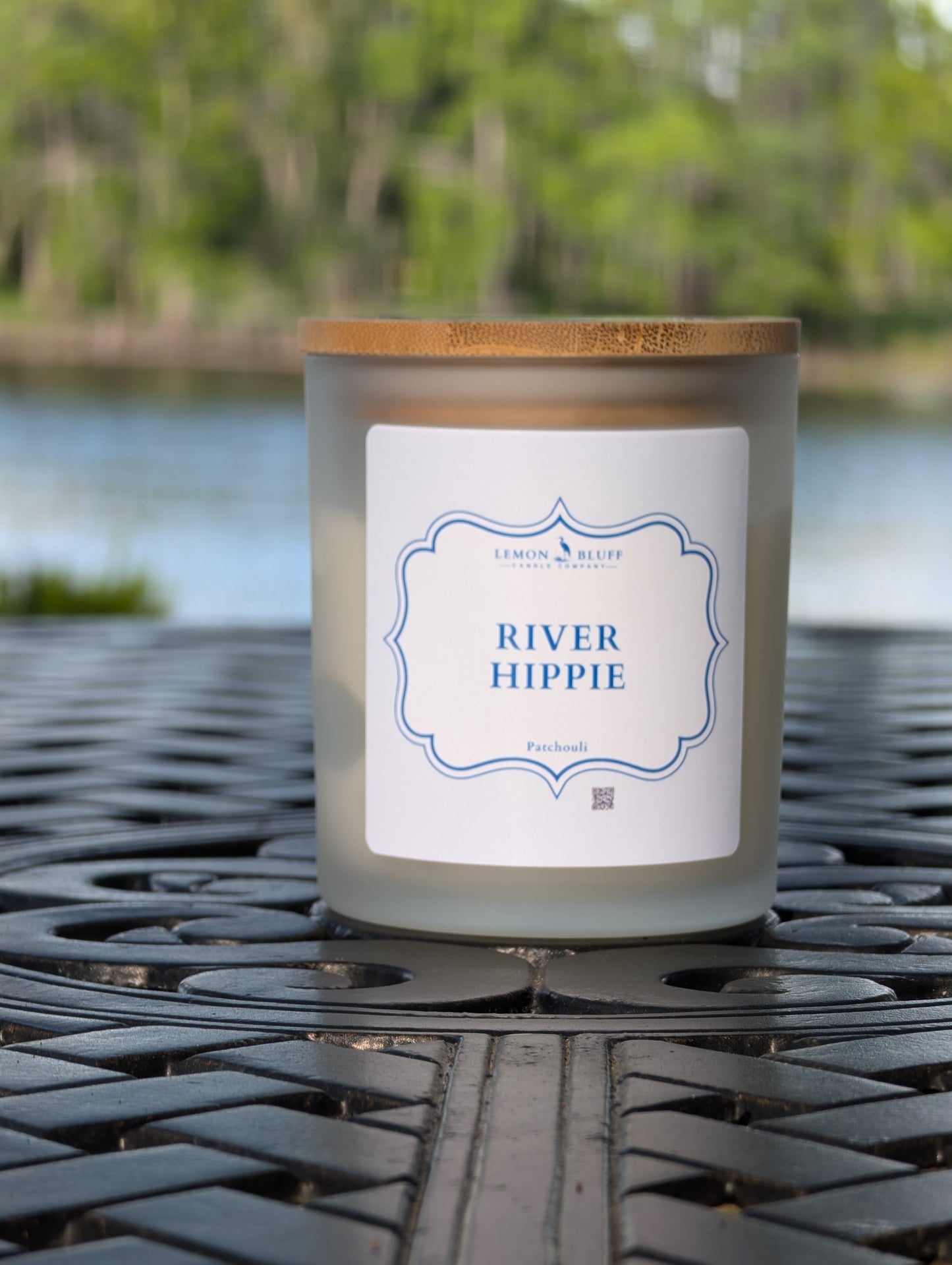 River Hippie Candle- Patchouli, Camphor, Amber Scent