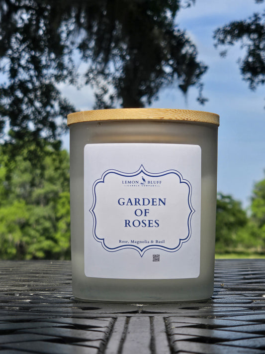 Garden of Roses Candle - Rose, Basil, Light Patchouli Scent