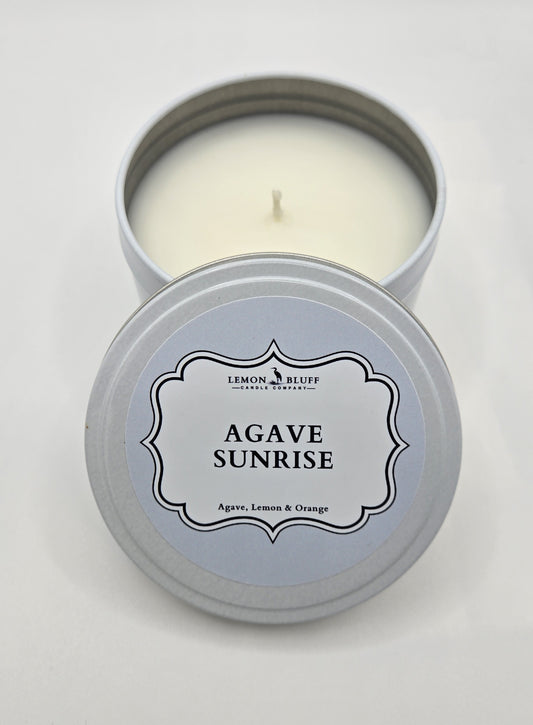 Agave Sunrise Candle Tin- Agave, Lemon, Citrus Orange Peel Scent