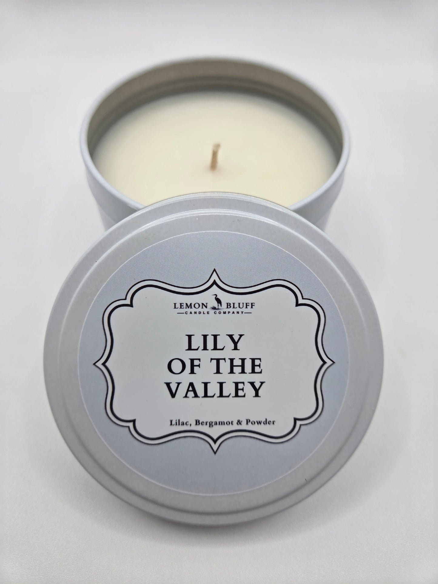 Lily of The Valley Candle Tin - Lily of the Valley, Lilac, Light Musk Scent