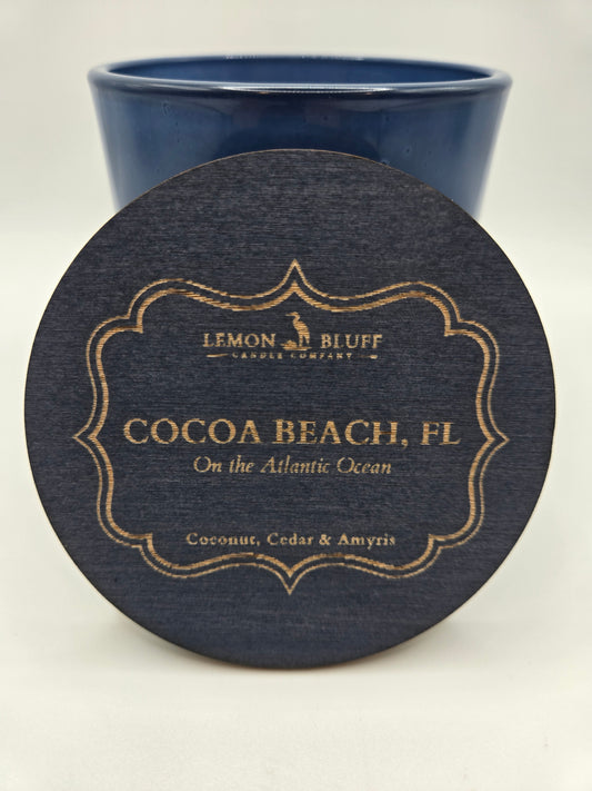 Cocoa Beach, FL on the Atlantic Ocean Candle - Coconut, Cedar, Amyris Scent