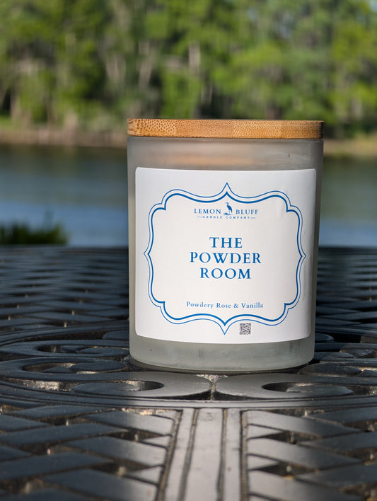 The Powder Room Candle - Powdery Rose, Amber, Light Vanilla Scent
