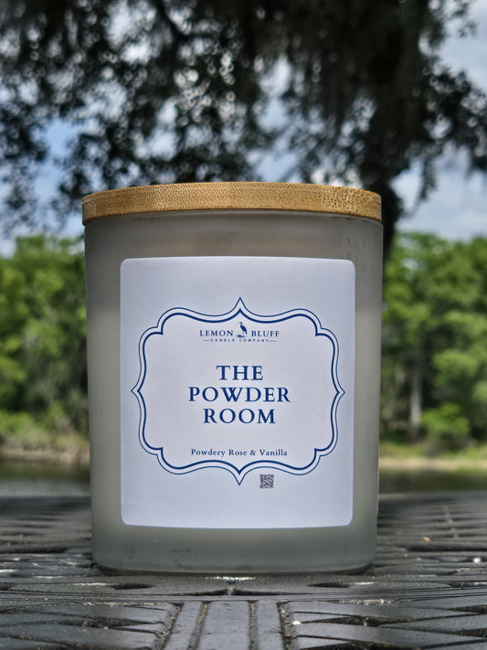 The Powder Room Candle - Powdery Rose, Amber, Light Vanilla Scent