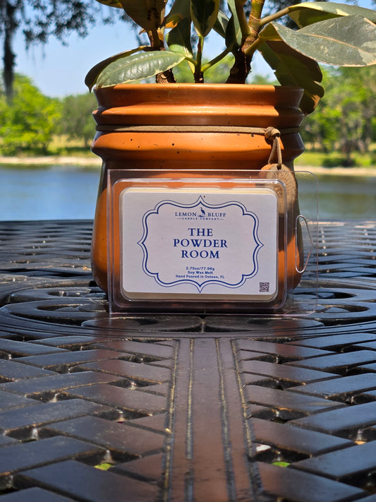The Powder Room Wax Melt - Powdery Rose, Amber, Light Vanilla Scent