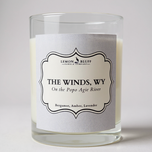 The Winds, WY on the Popo Agie River Candle - Bergamot, Amber, Lavender Scent