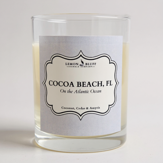 Cocoa Beach, FL on the Atlantic Ocean Candle - Coconut, Cedar, Amyris Scent