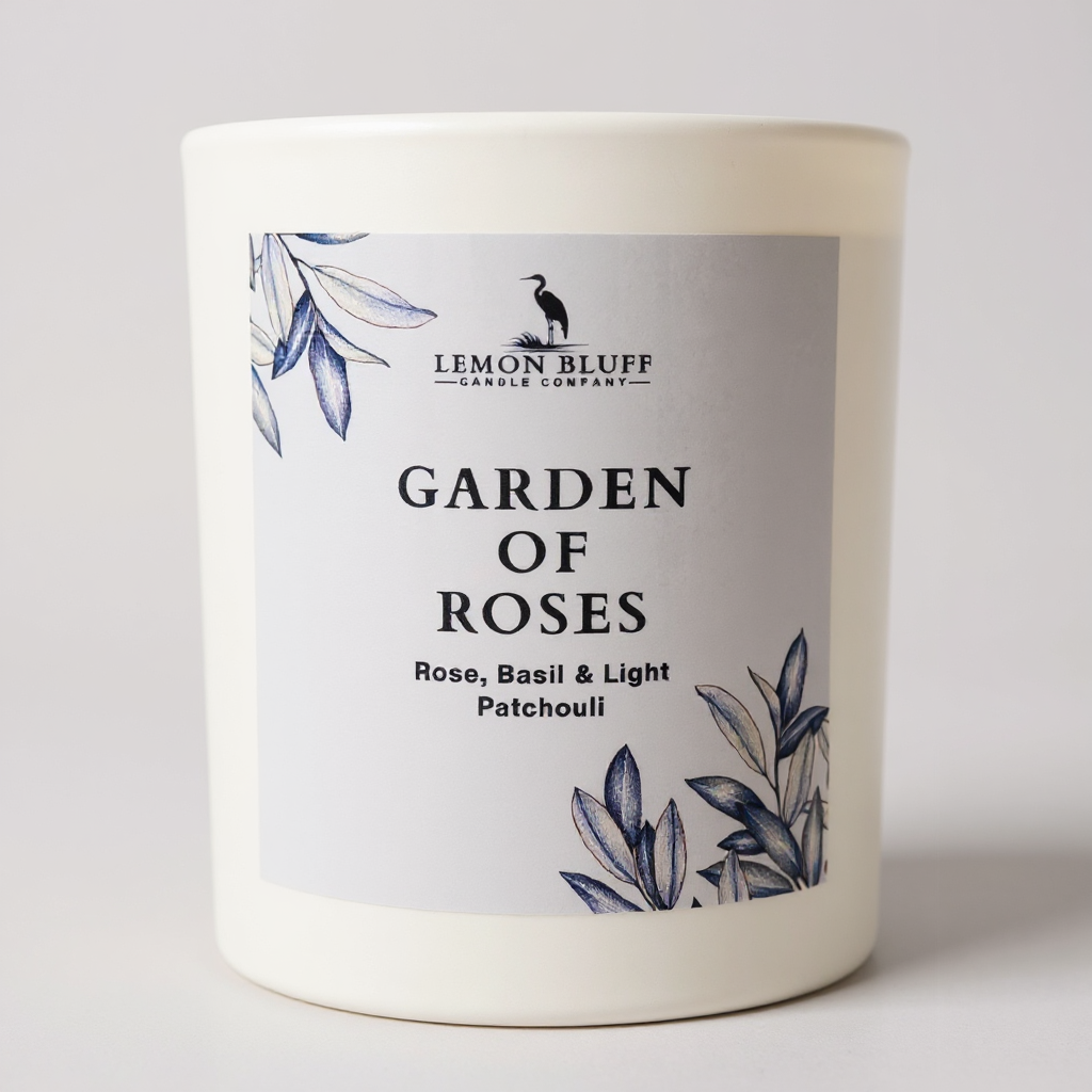 Garden of Roses Candle - Rose, Basil, Light Patchouli Scent