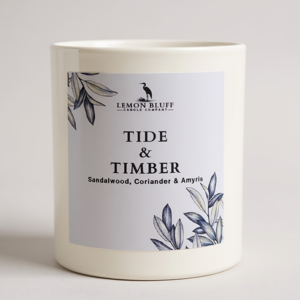 Tide & Timber Candle - Sandalwood, Coriander, Amyris Scent