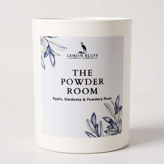 The Powder Room Candle - Powdery Rose, Amber, Light Vanilla Scent