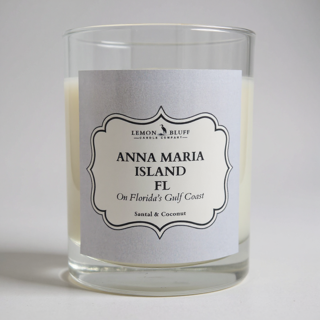 Anna Maria Island, FL on Florida's Gulf Coast Candle - Santal, Coconut Scent